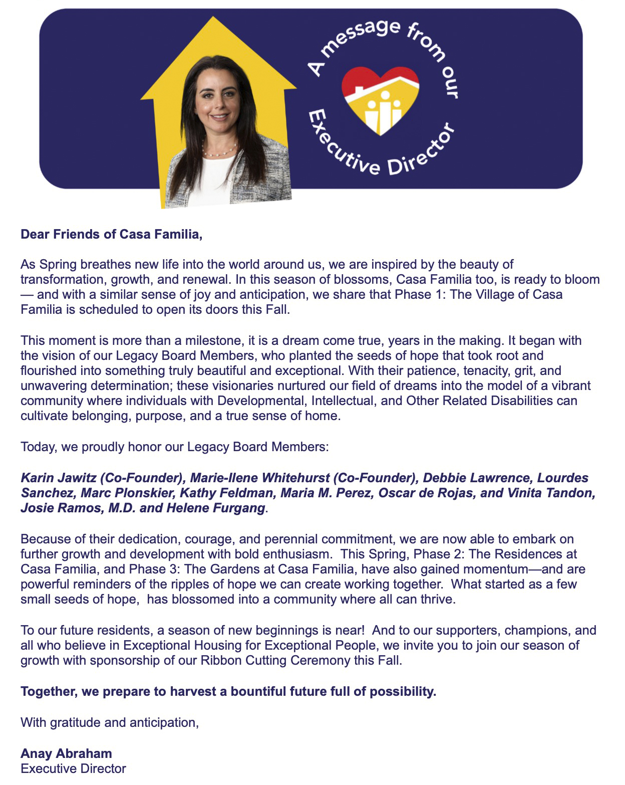 Message from the Executive Director