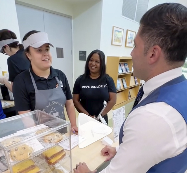Commissioner Gonzalez at library café