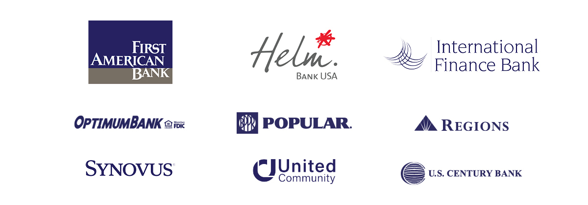 Bankers Alliance Members - $1K Level First American Bank Helm Bank International Finance Bank Optimum Bank Popular Bank Regions Bank Synovus Bank United Community Bank U.S. Century Bank